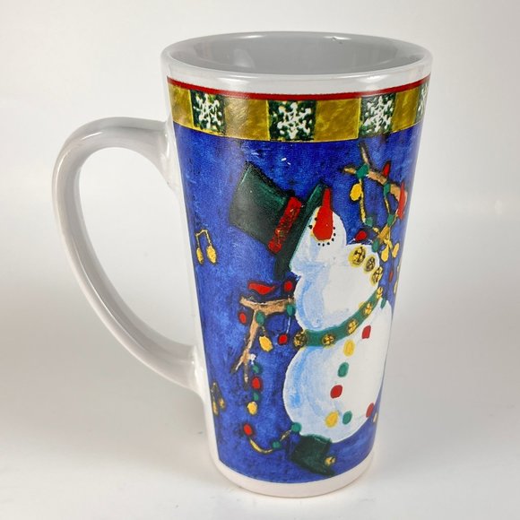Snowman Christmas Coffee Cup Mug Multicolored Ceramic Happy Holidays WCL - Picture 1 of 11